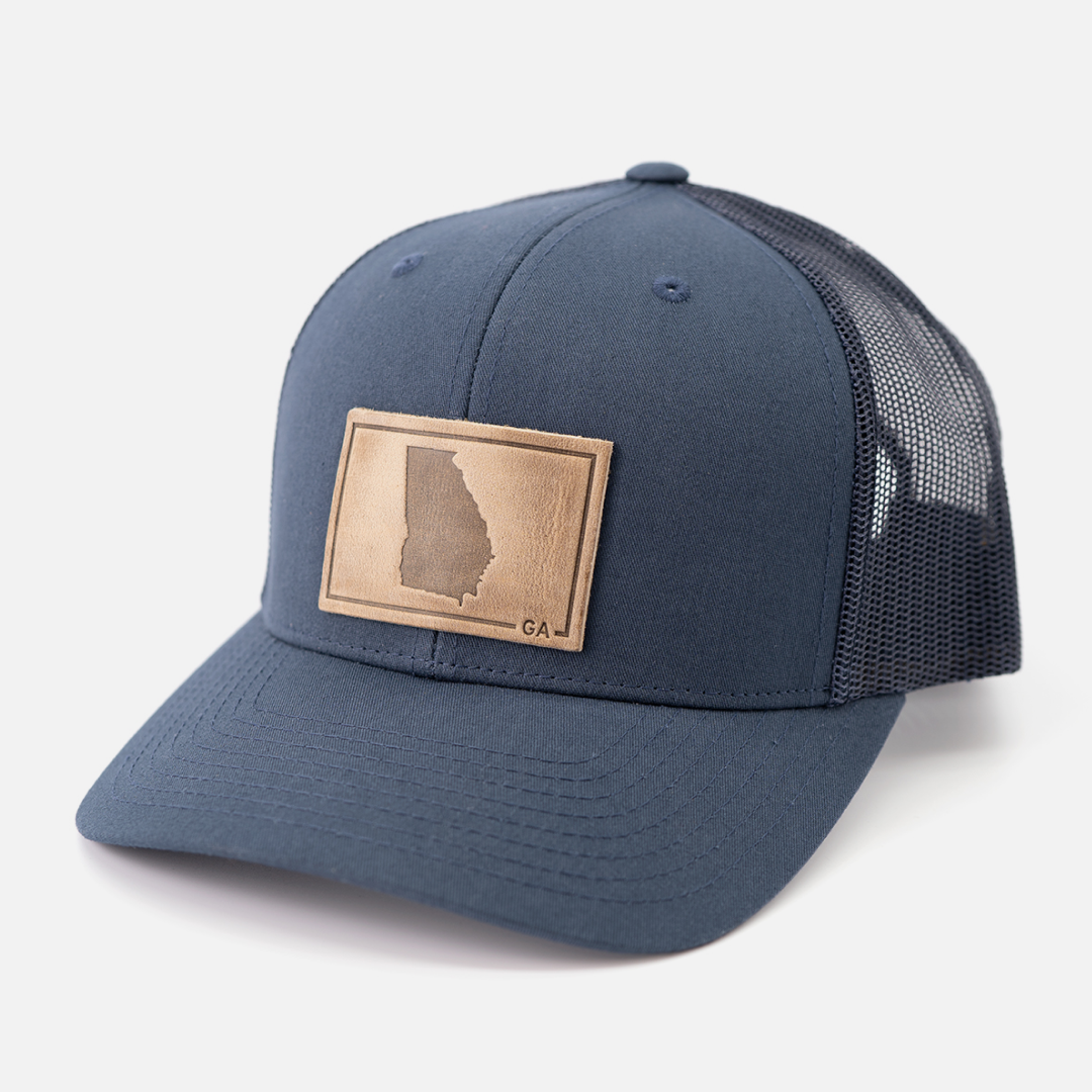 Georgia Silhouette Hat | Leather Patch Trucker Hat