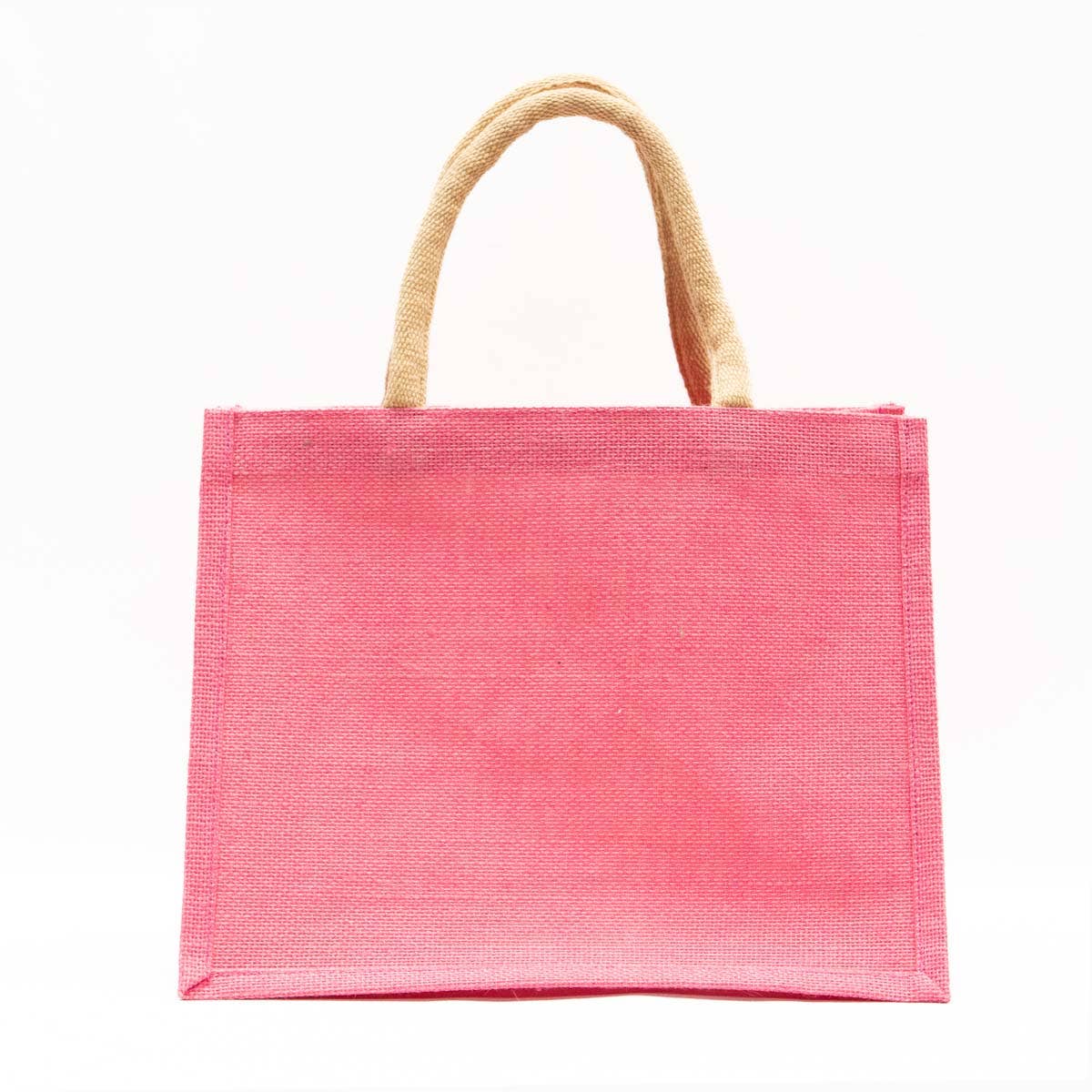 Jute Gift Tote Hot Pink 12x10x8