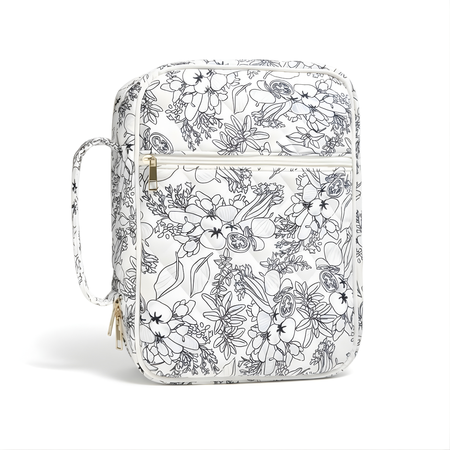 Quilted Bible Case for Women- Navy Floral
