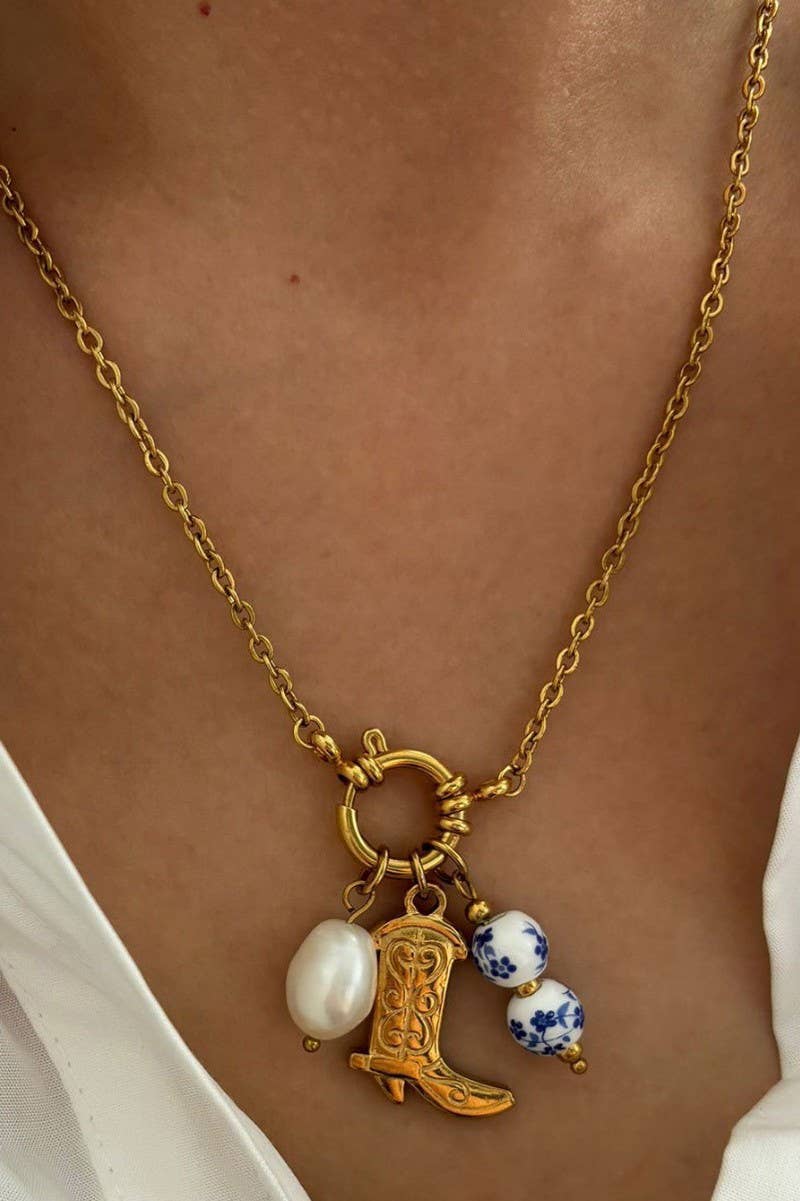 18K STAINLESS STEEL TARNISH FREE WESTERN NECKLACE | 40NK9515