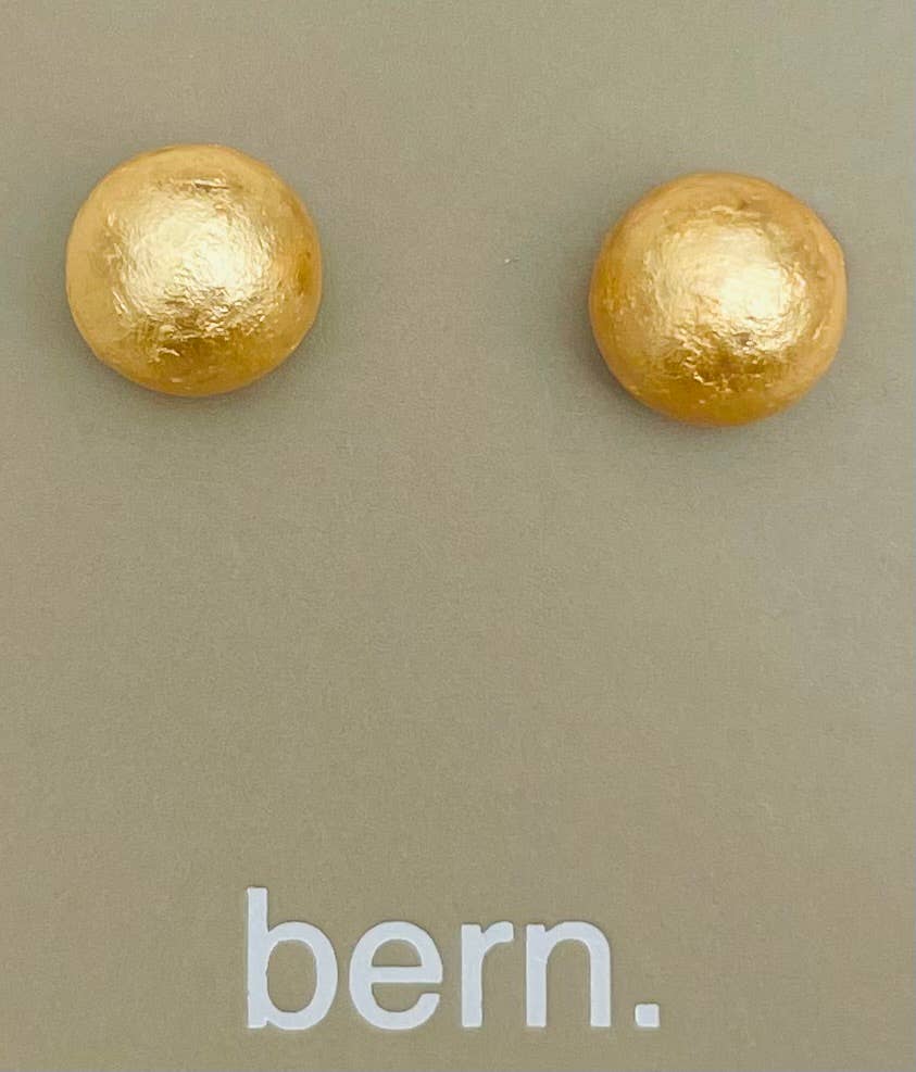 PEARL - Mache' Pearl (gold) earrings/studs