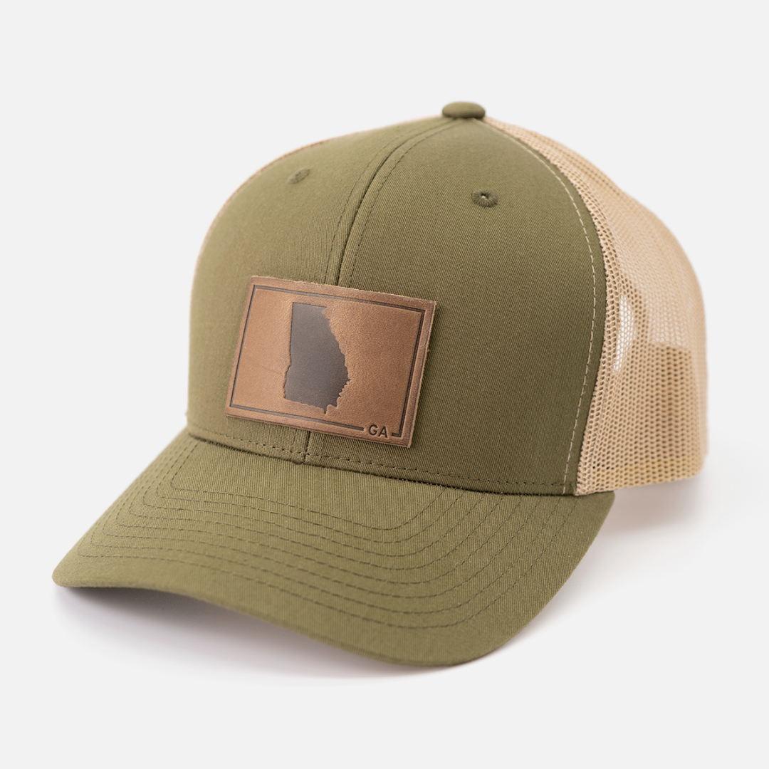 Georgia Silhouette Hat | Leather Patch Trucker Hat