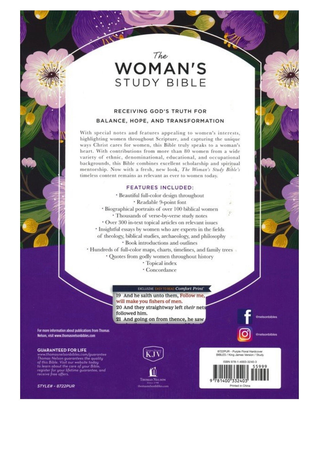 KJV The Woman’s Study Bible - Purple Floral