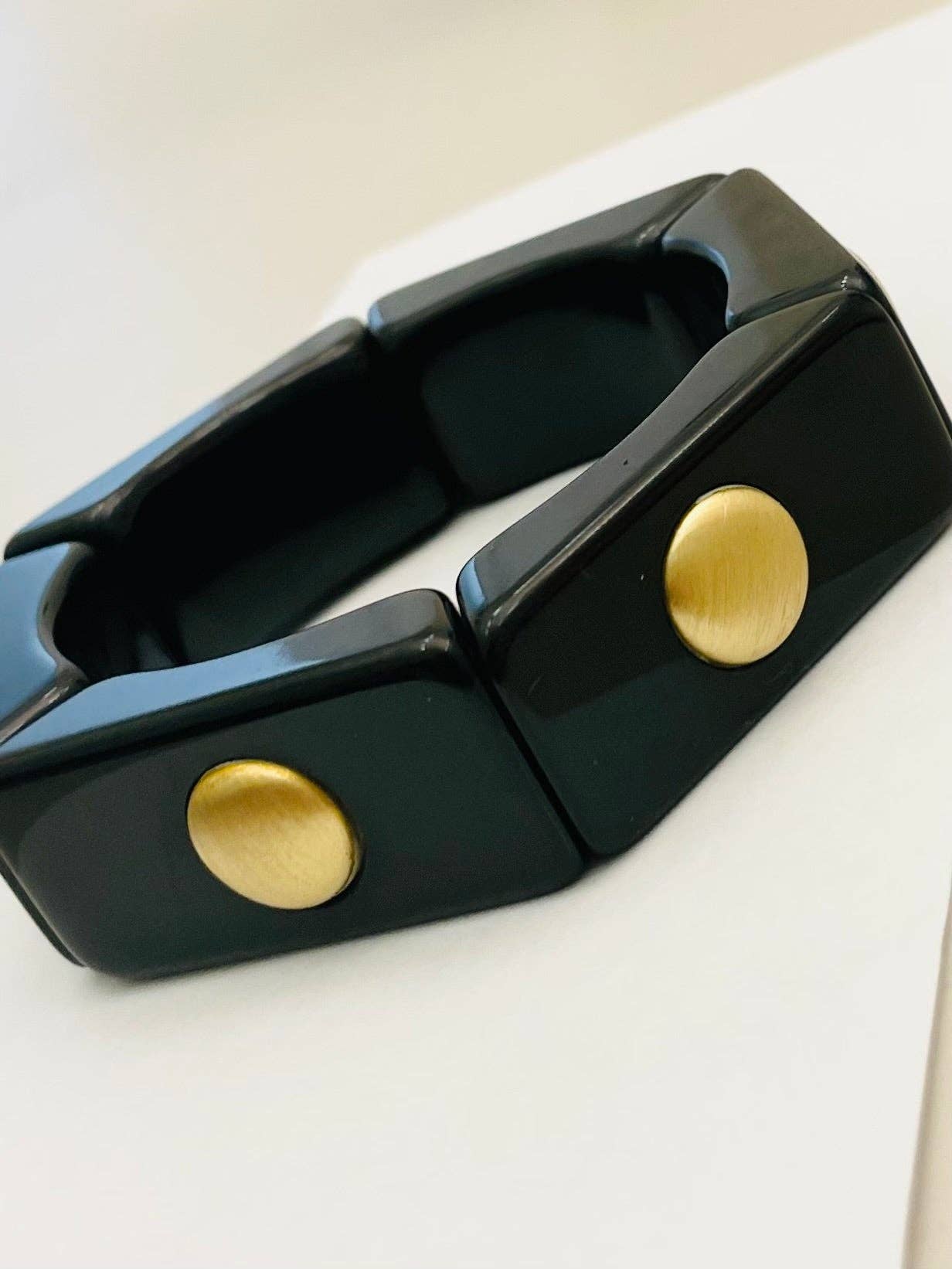 Bracelet - 6-side stretch (black/brass)