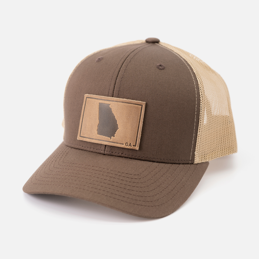 Georgia Silhouette Hat | Leather Patch Trucker Hat