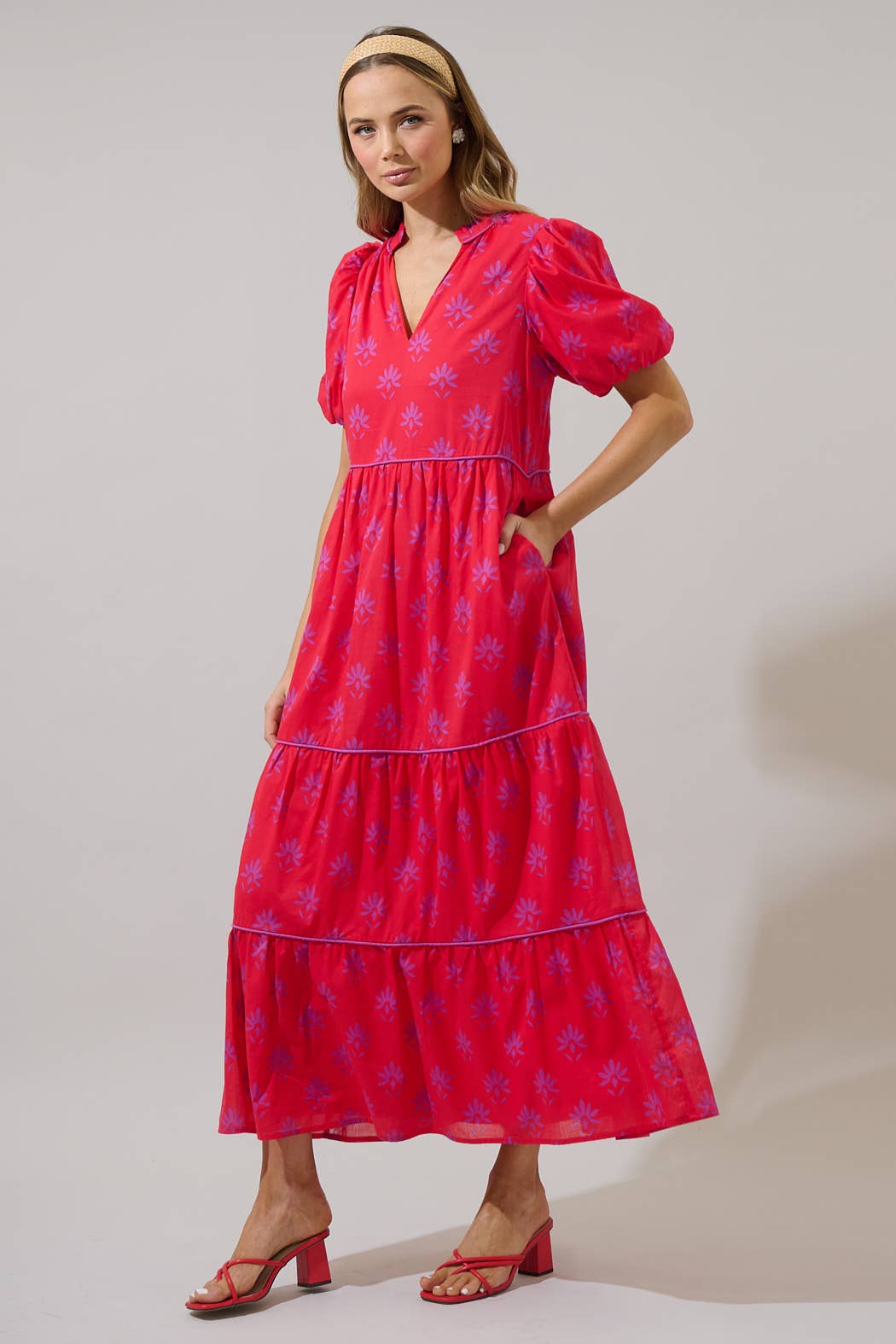Delmas Floral Renley Tiered Maxi Dress