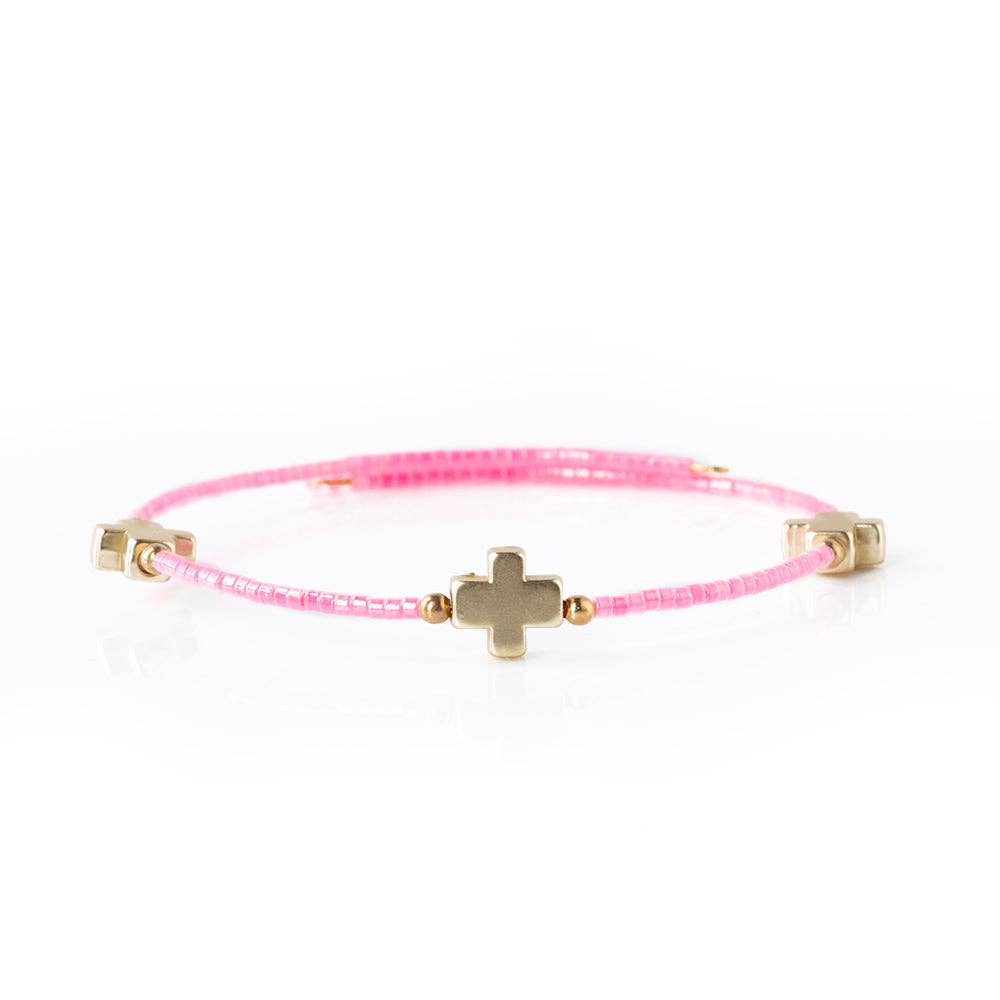 Faithful Cross Bangle-Hot Pink | Christian