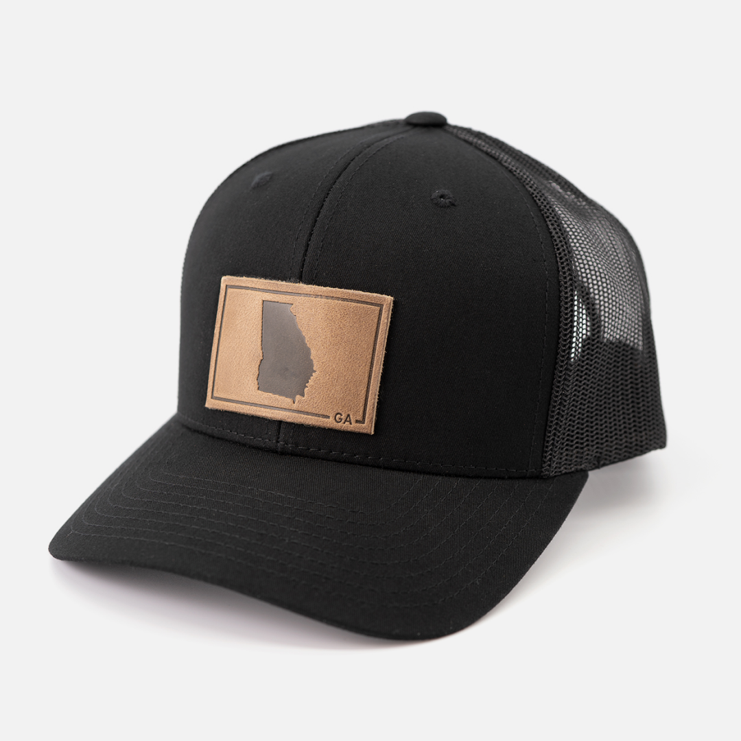 Georgia Silhouette Hat | Leather Patch Trucker Hat