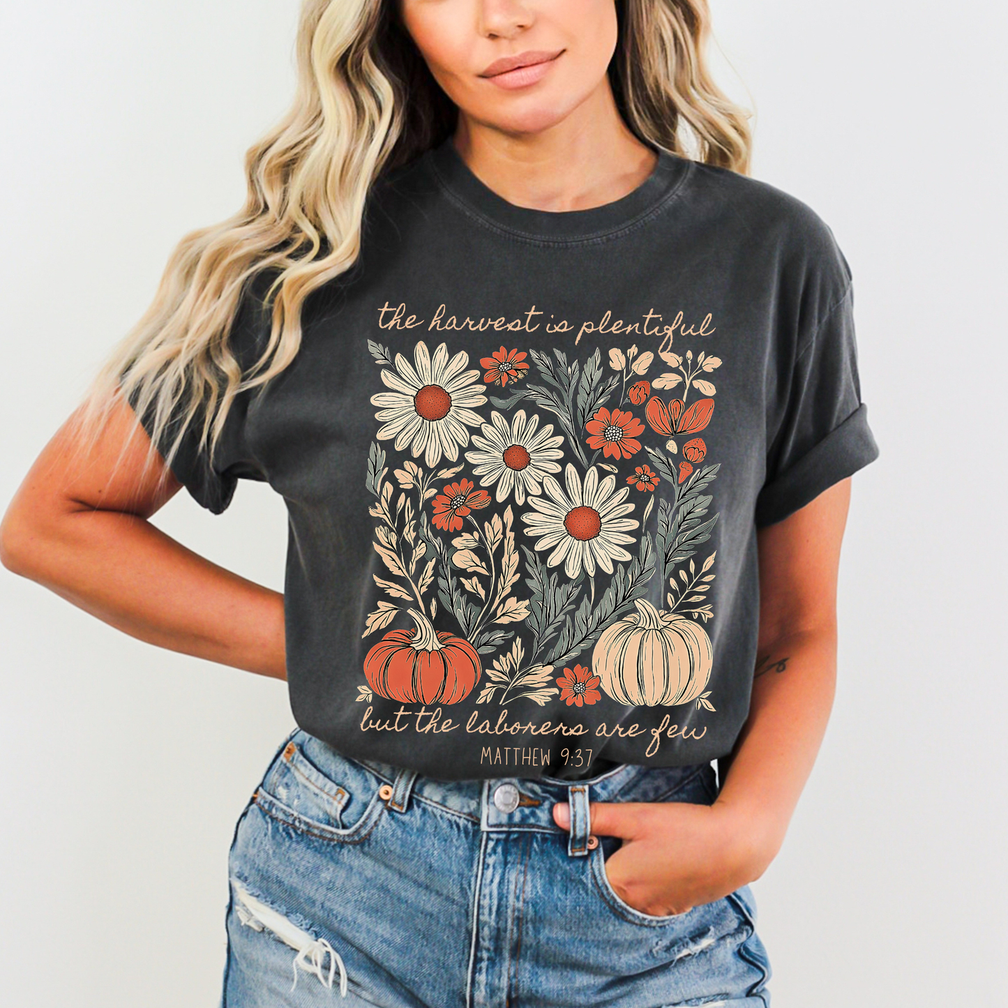 Harvest is Plentiful Comfort Colors Christian Fall T Shirt