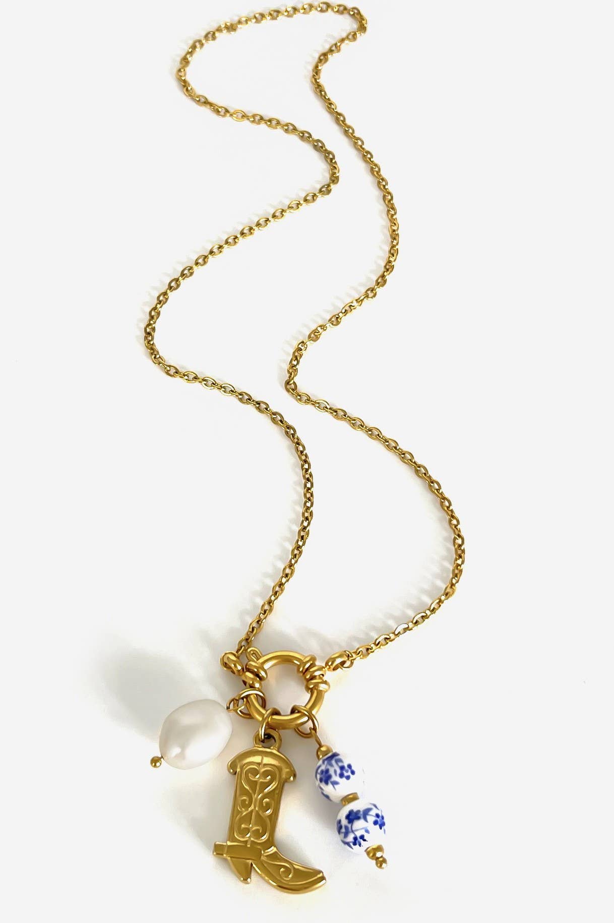 18K STAINLESS STEEL TARNISH FREE WESTERN NECKLACE | 40NK9515