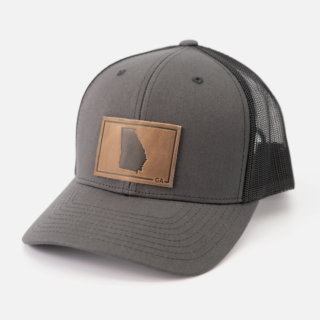 Georgia Silhouette Hat | Leather Patch Trucker Hat