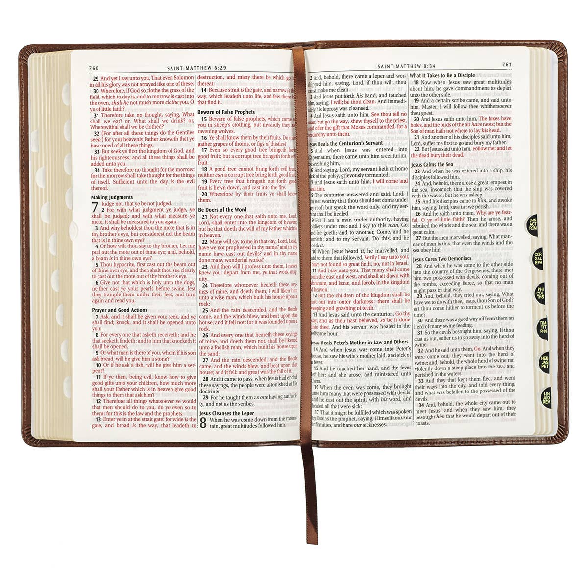 KJV Bible Deluxe Gift Faux Leather, Medium Brown
