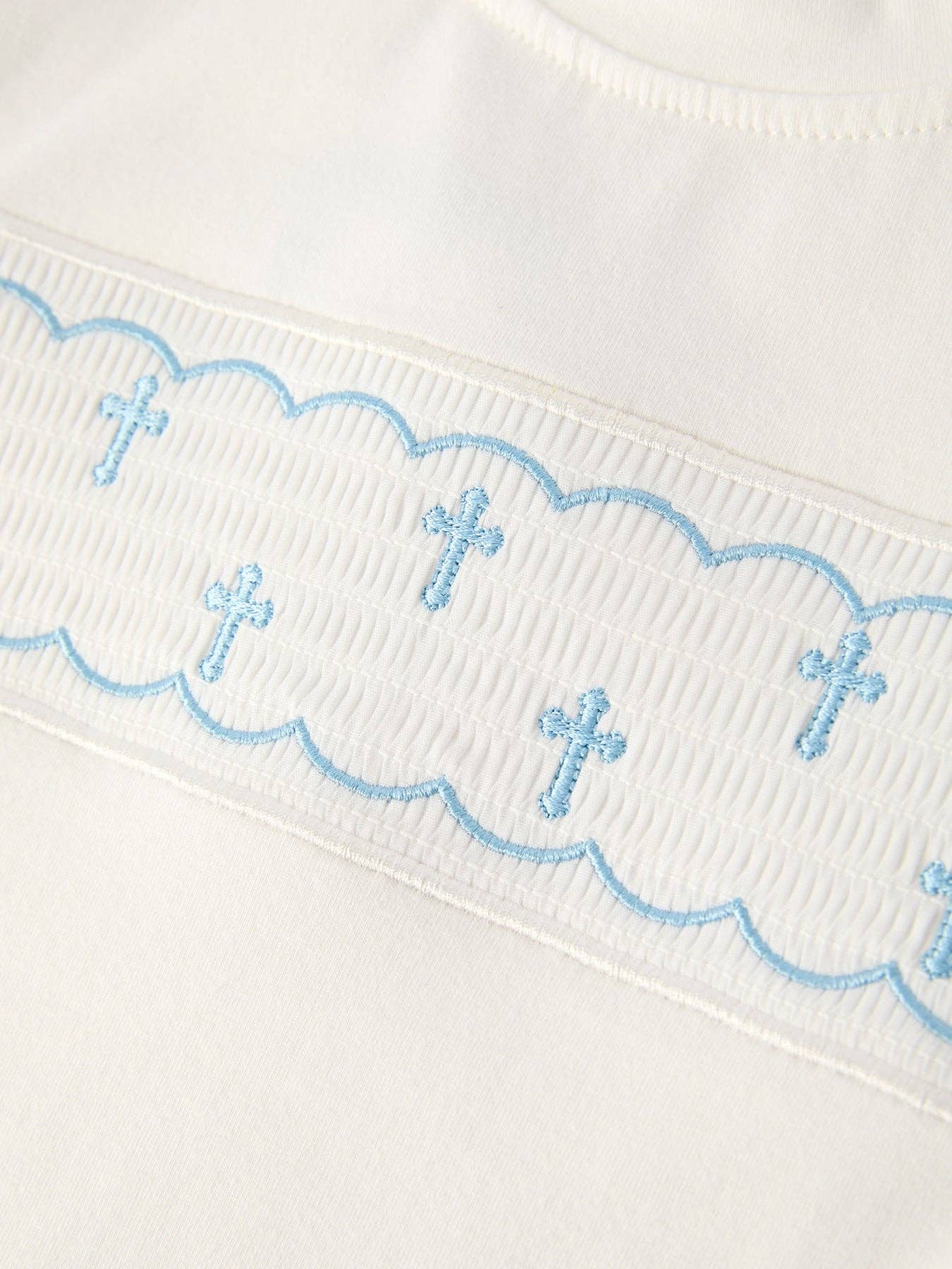 Blue Smocked Church Christ Bishop Christening Toddler Boys'Set