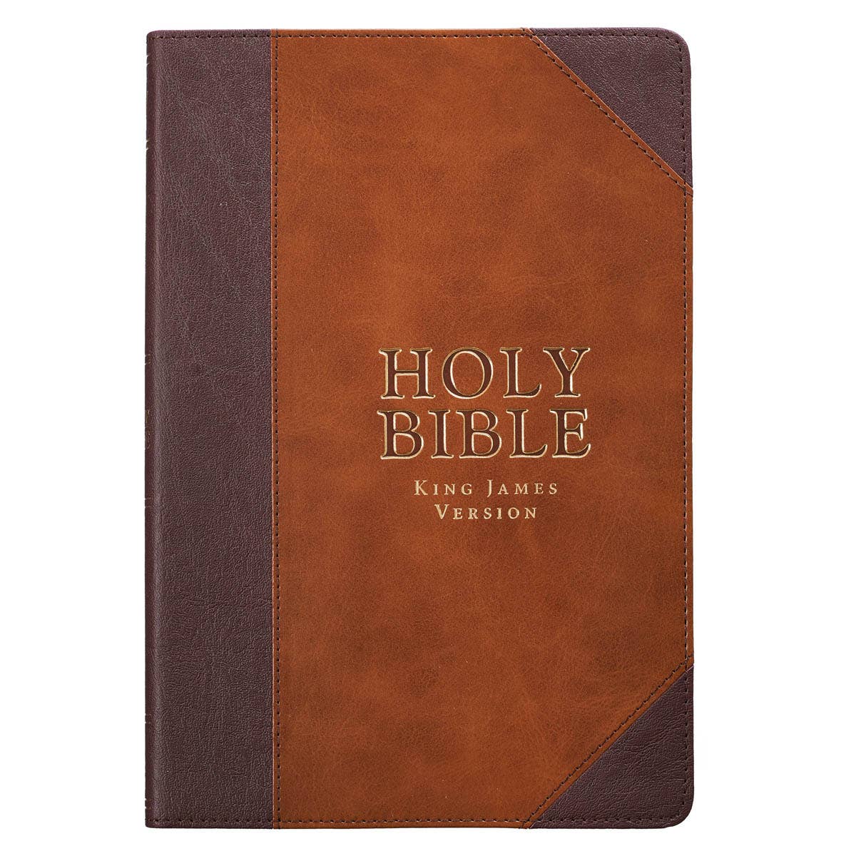KJV Bible Thinline LP Faux Leather, Brown Two-tone
