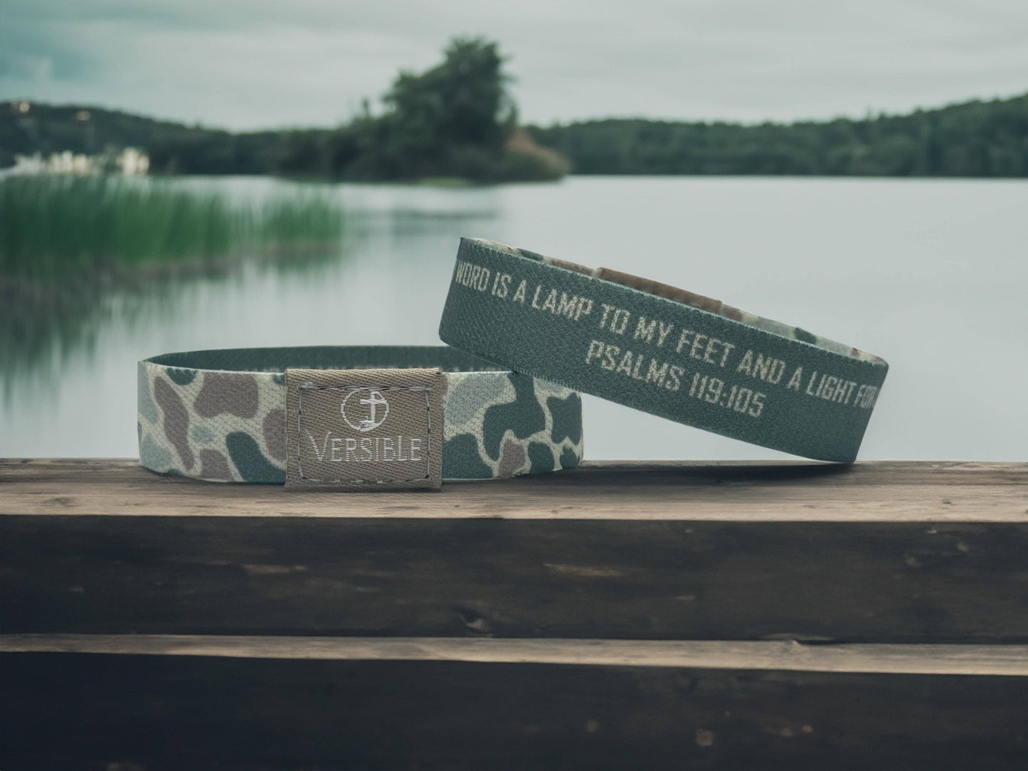 River Rock Camo / Psalm 119:105 Wristband