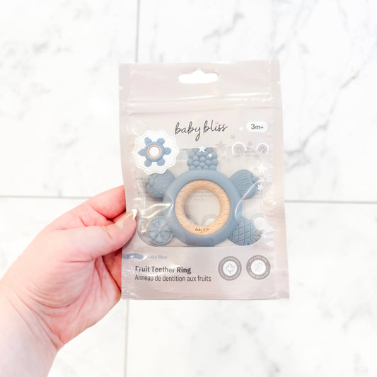 Fruit Teether Ring - Dusty Blue