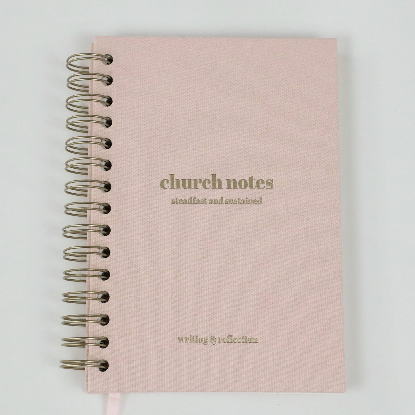 Church Notes Journal - Spiral Linen Pink