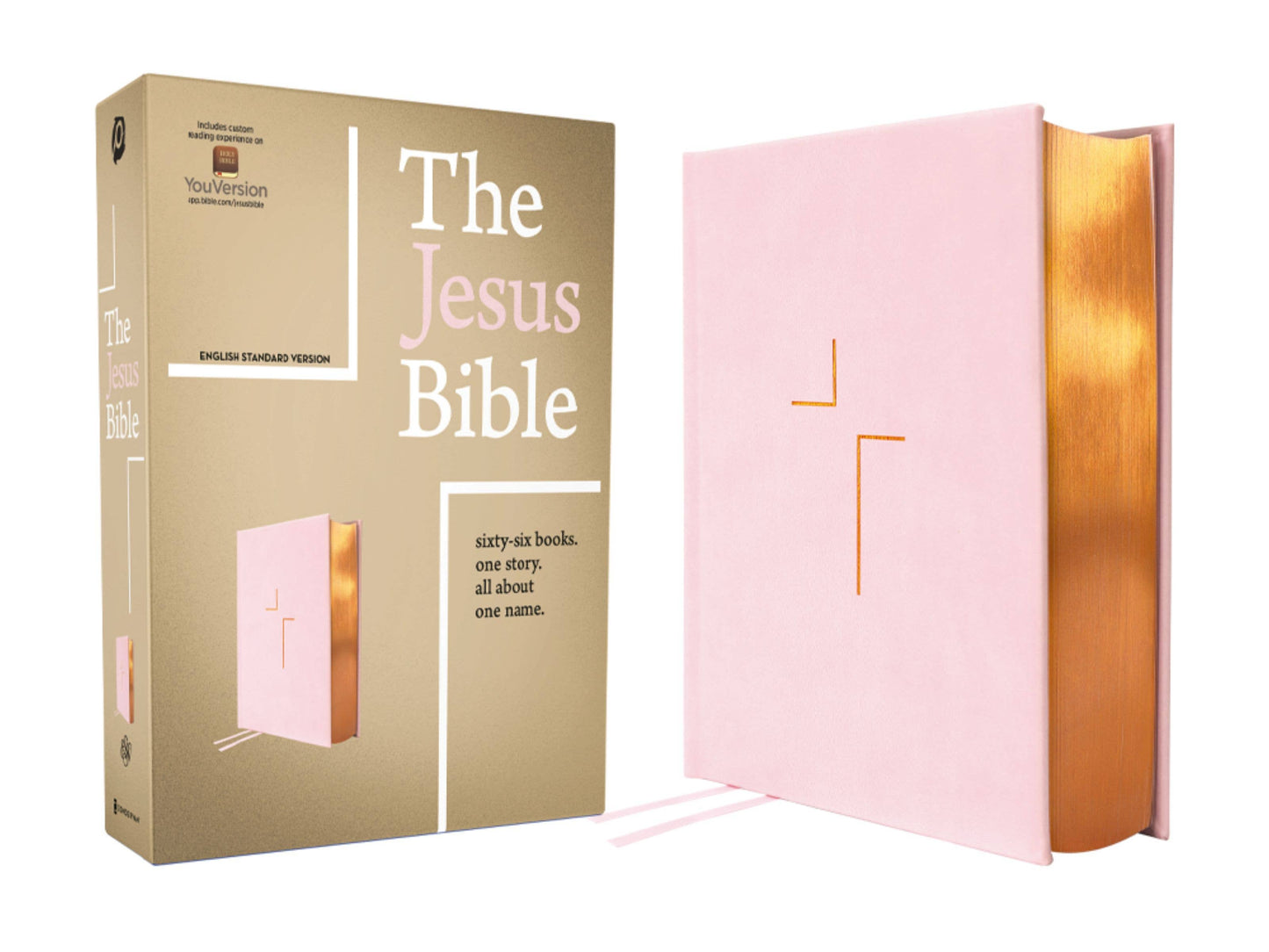 ESV The Jesus Bible Leathersoft Over Board Pink