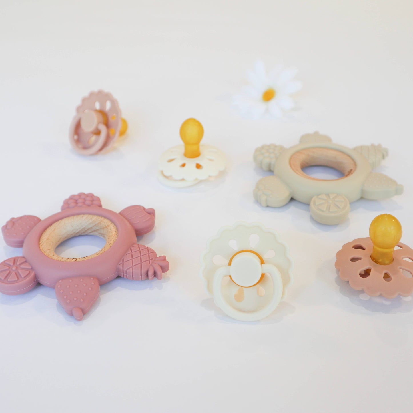 Fruit Teether Ring - Dusty Rose