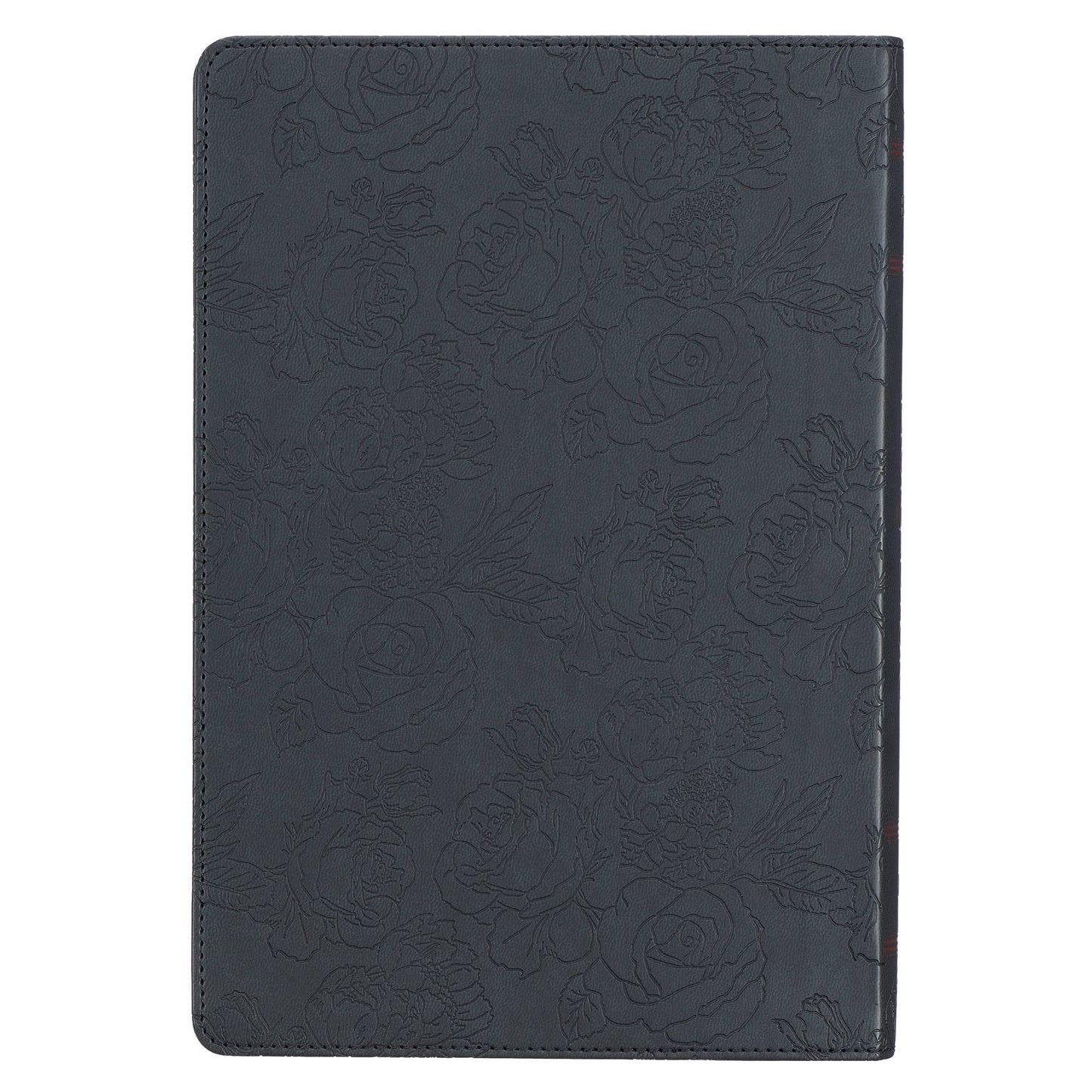 Floral Black Faux Leather Large Print  KJV Bible w/Tabs