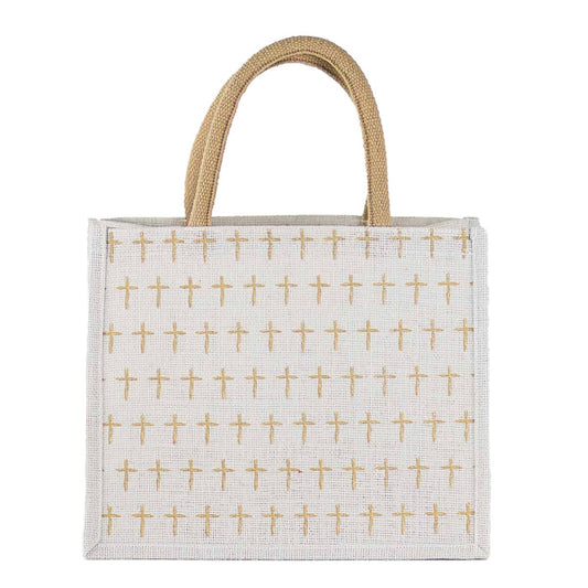 La Croix Gift Tote   White/Light Gold   12x10x8