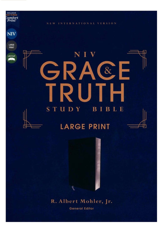 NIV Grace and Truth Large-Print Study Bible, Comfort Print-European bonded leather, black