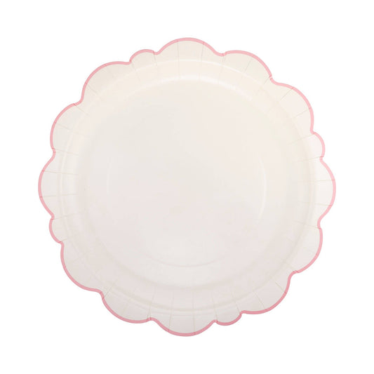 Pembroke Pink Edge Scallop 12" Plates