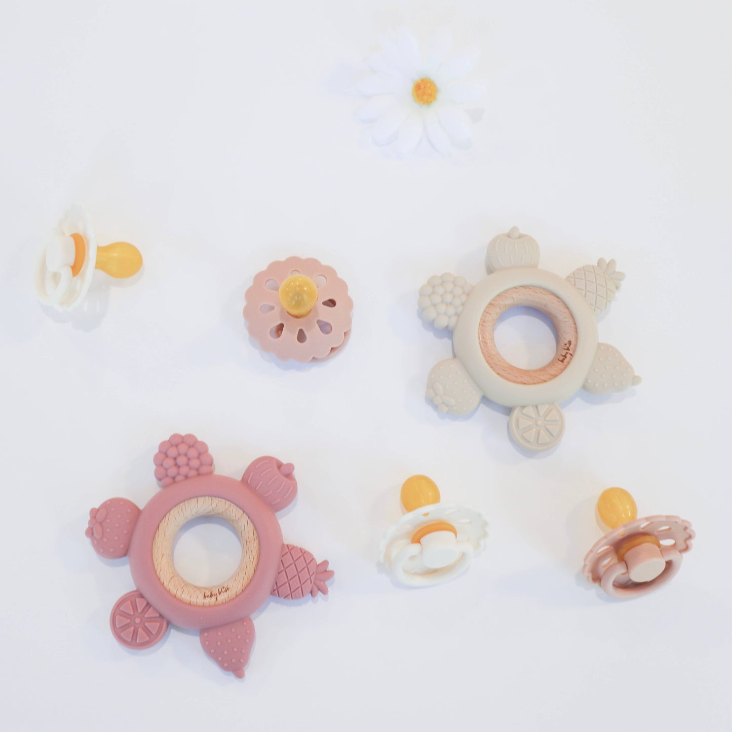 Fruit Teether Ring - Dusty Rose