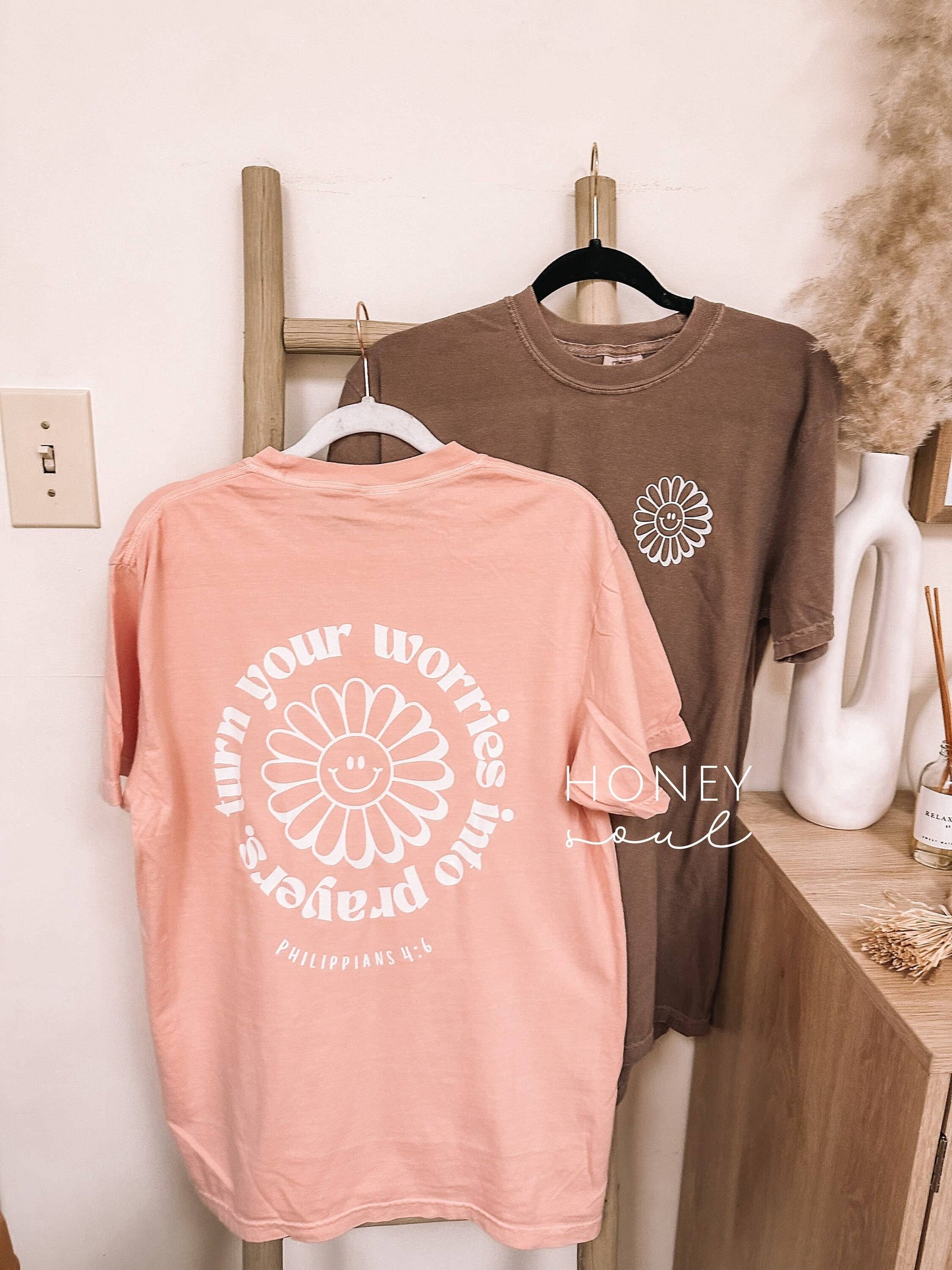 Turn Your Worries Into Prayers Graphic Summer Tee- Sage