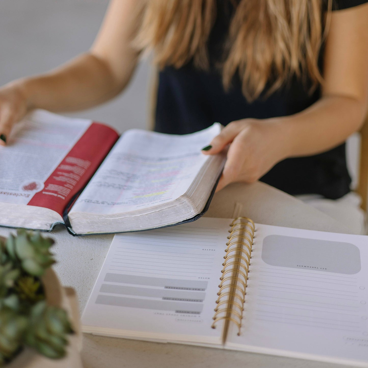 Bible Notes & Reflection Journal - White Linen Spiral - SLIGHTLY IMPERFECT