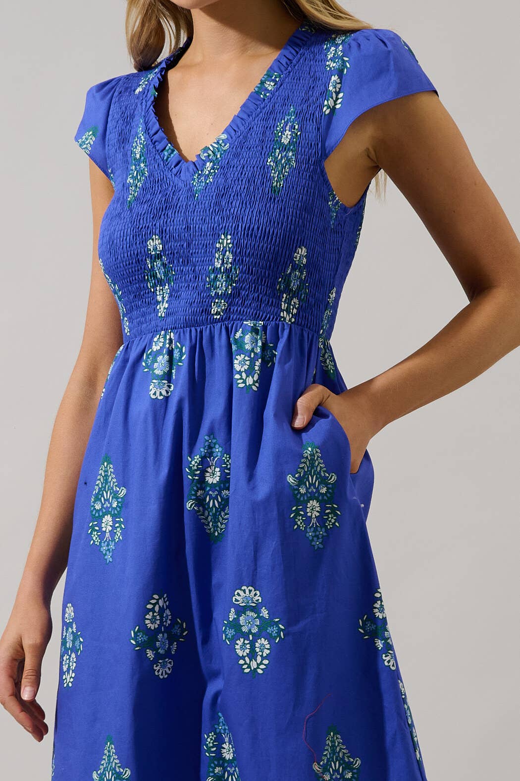 Haline Floral Liora Smocked Midi Dress