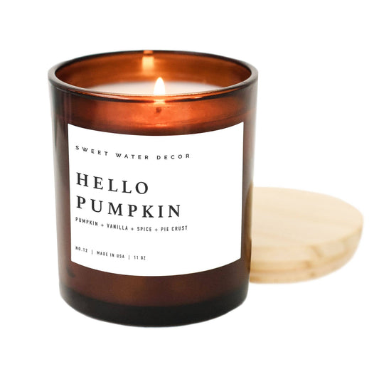 Hello Pumpkin 11 oz Soy Candle - Fall Home Decor & Gifts