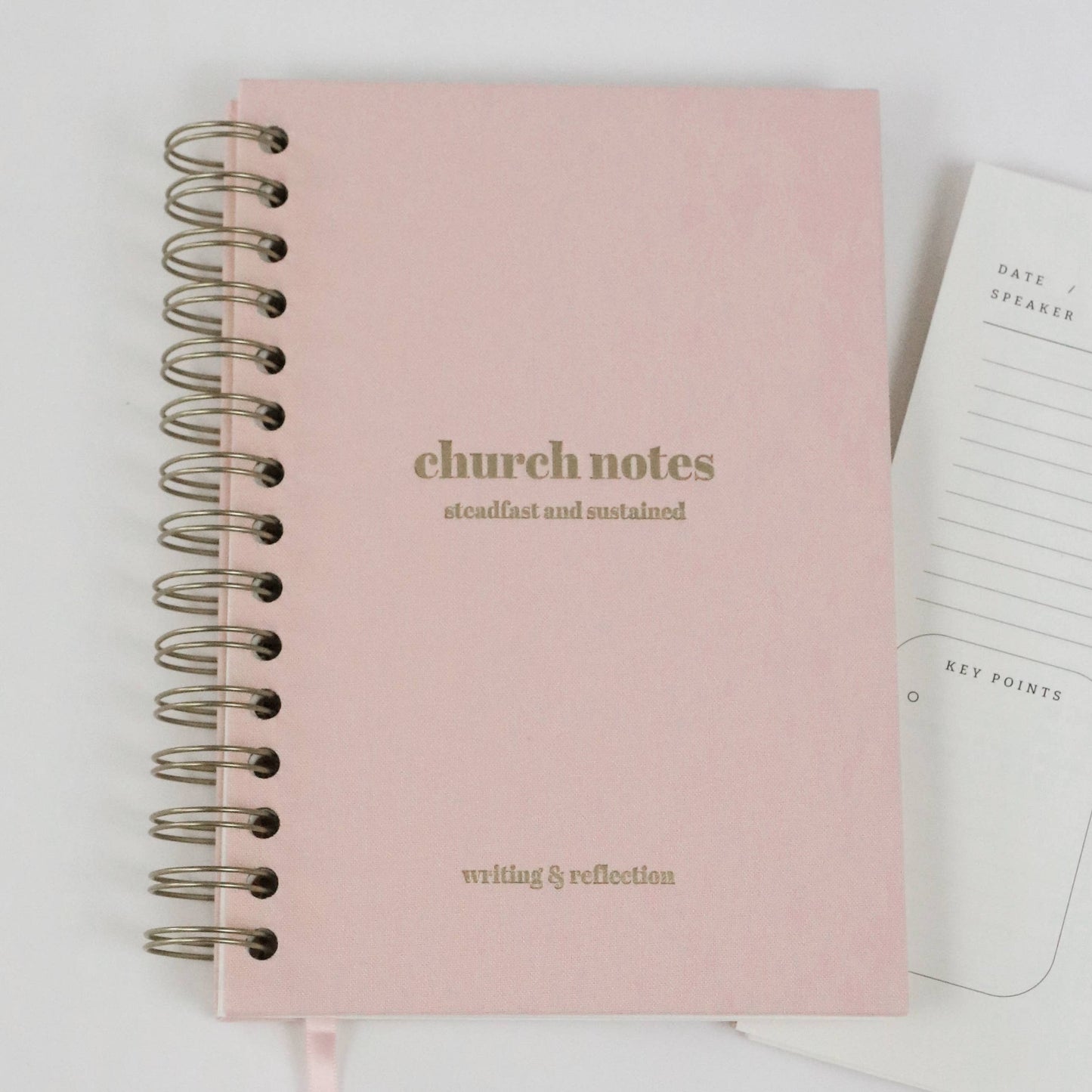 Church Notes Journal - Spiral Linen Pink