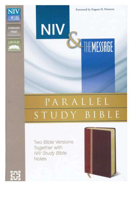 NIV & The Message Parallel Study Bible- Dark Caramel