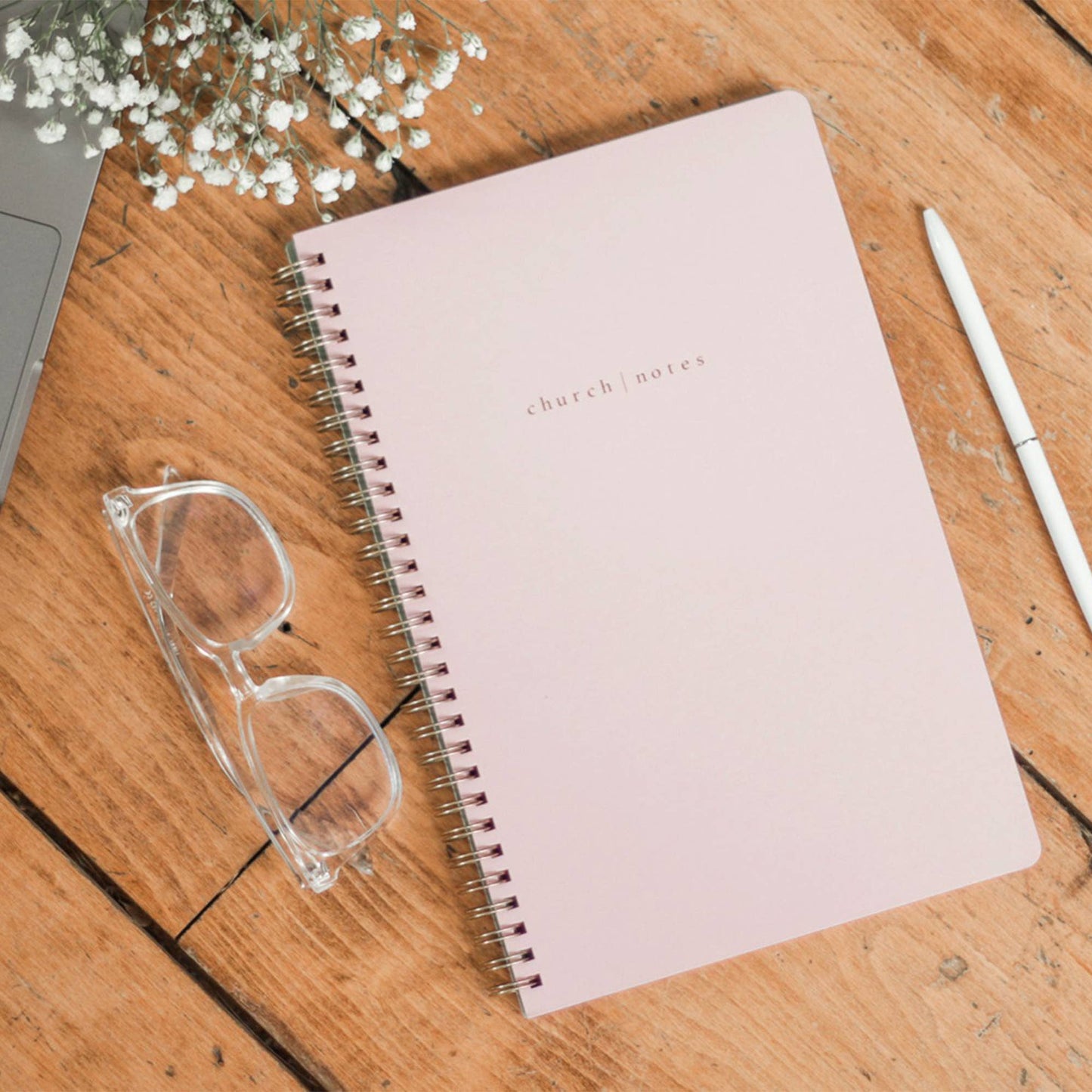 Church Notes Notebook - Blush Pink