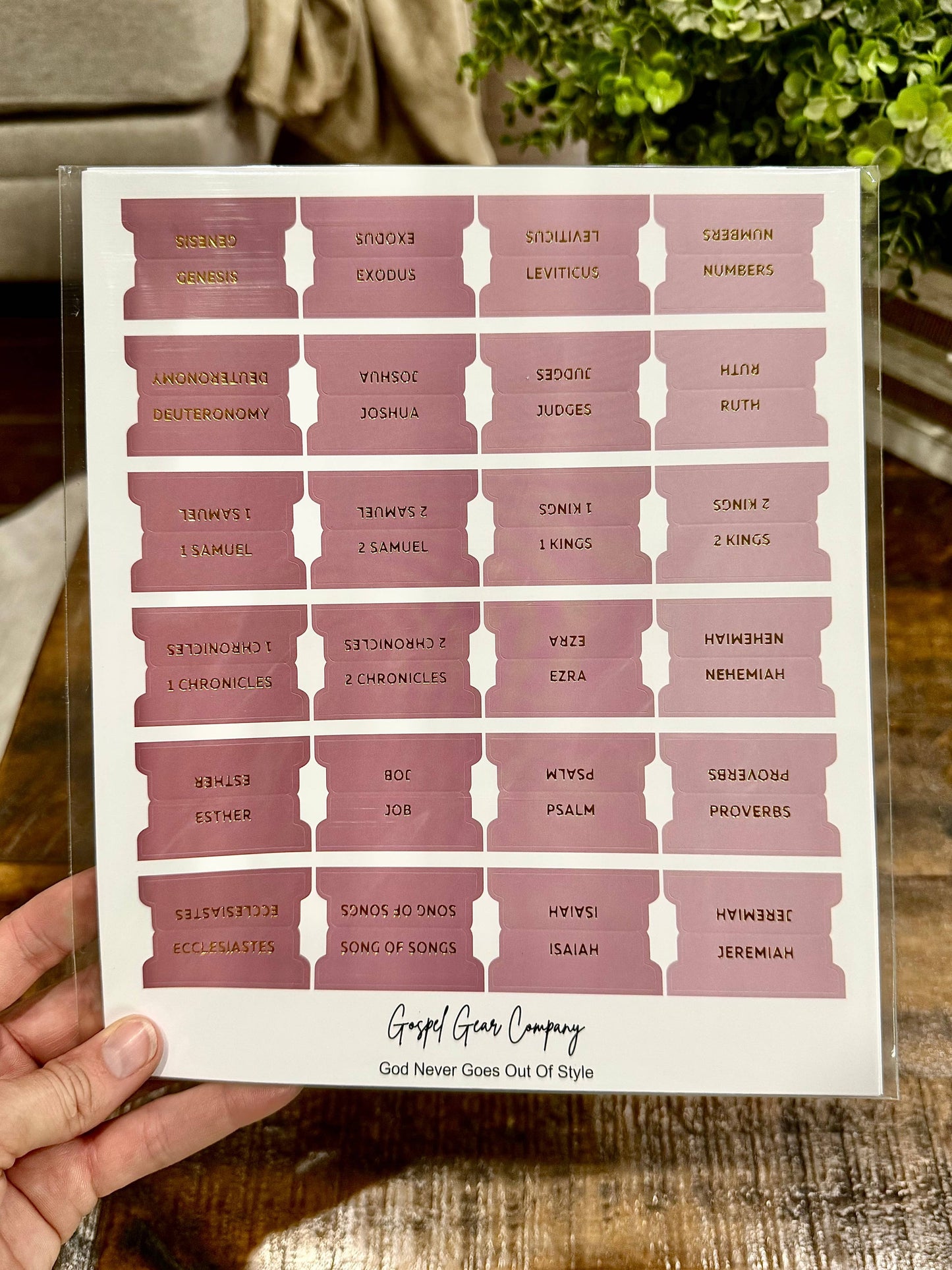 Gold Foil Dusty Rose Matte Bible Tabs