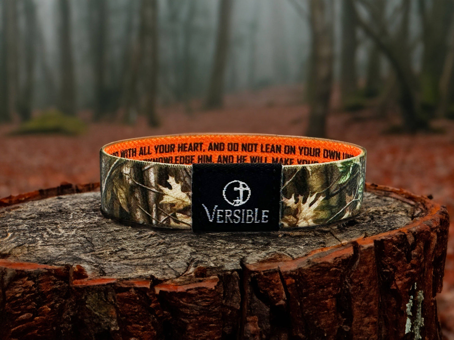 Forest Camo / Proverbs 3:5-6 Wristband