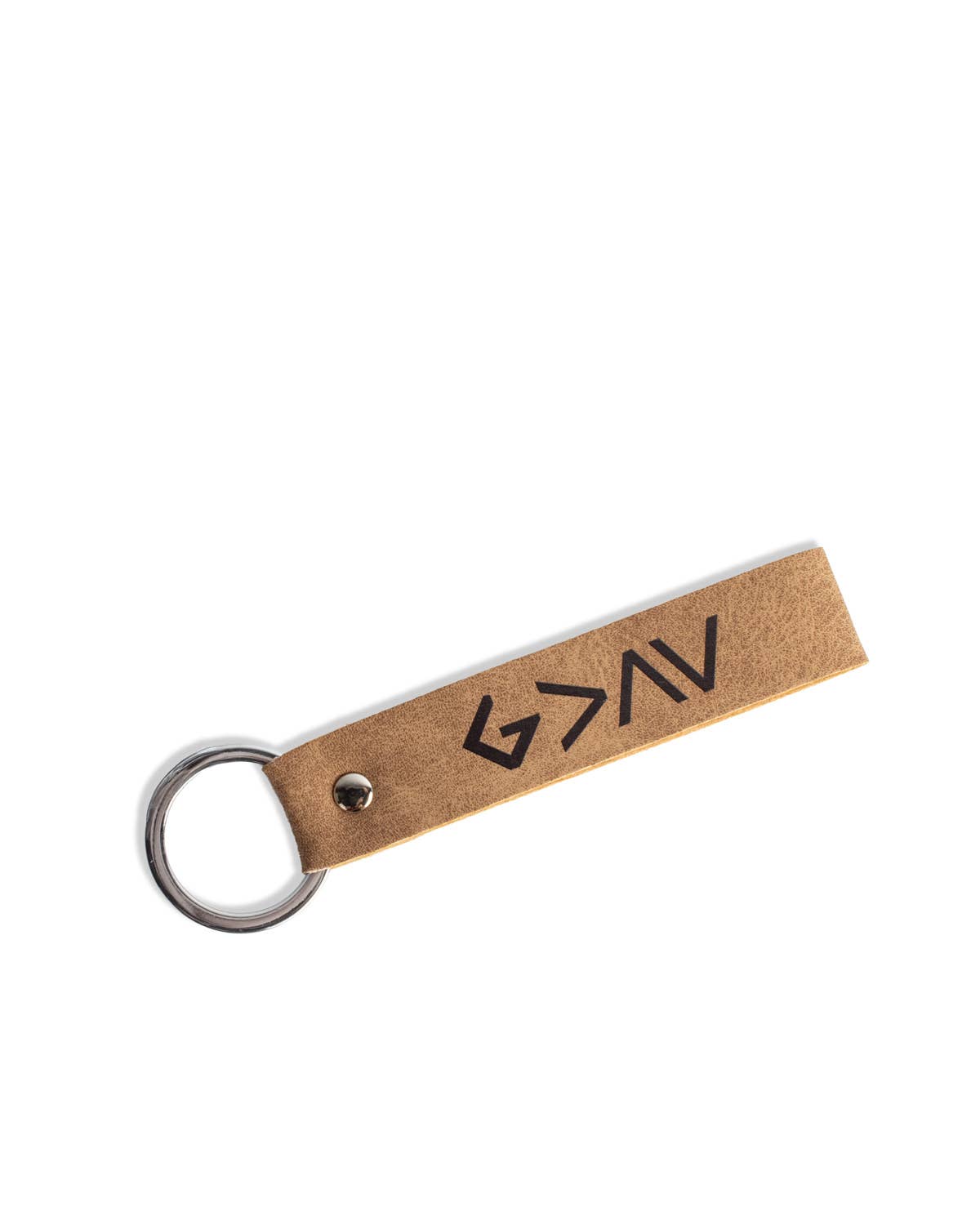 God is Greater Keychain   Brown   3"
