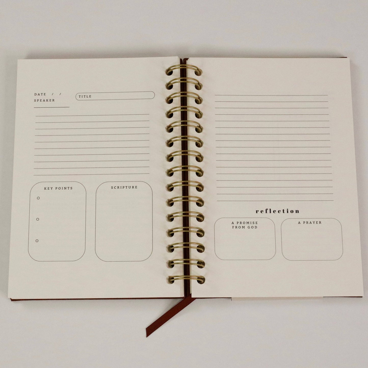 Church Notes Journal - EXTRA MARGIN SPACE Edition - Brown Faux Leather