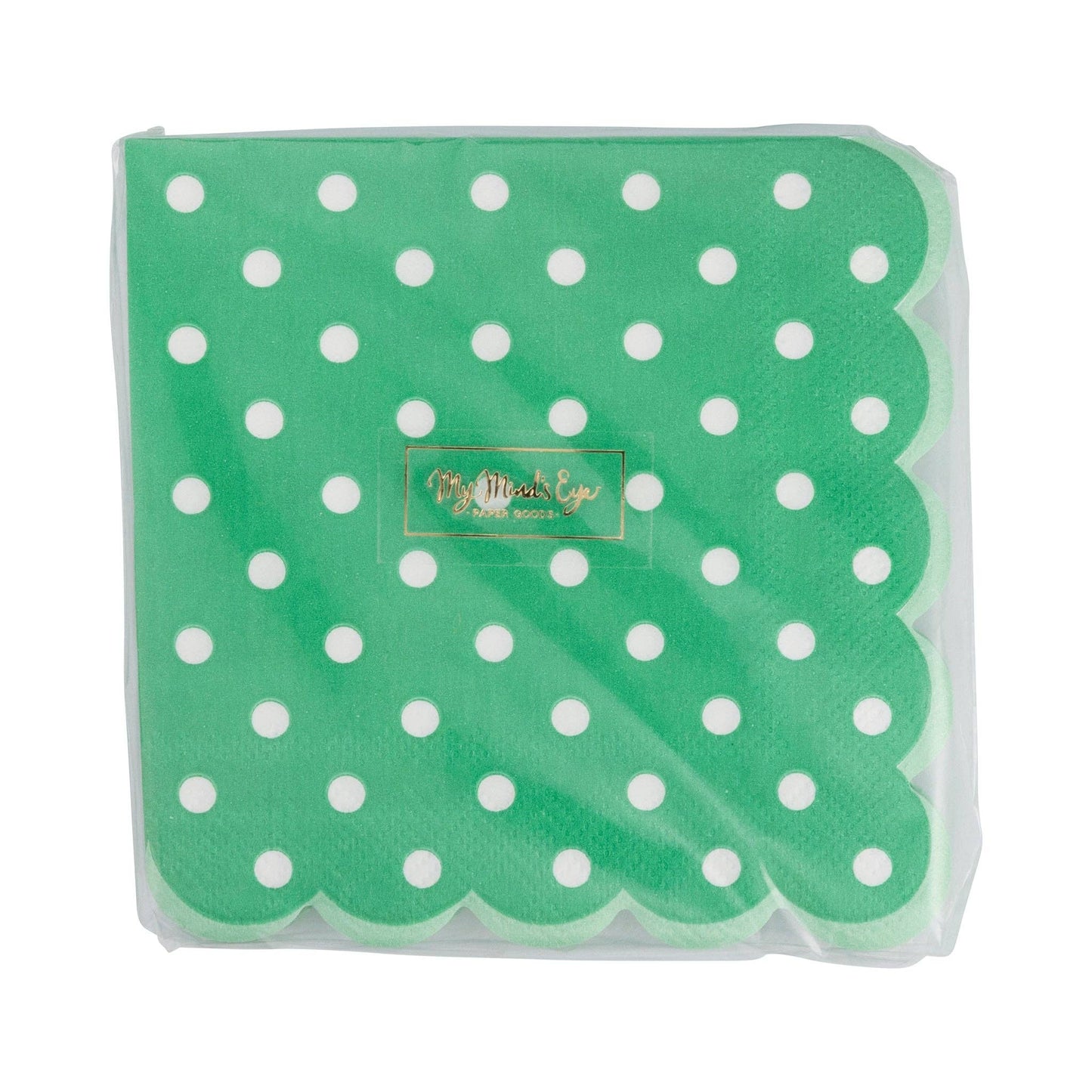 Green Polka Dot Cocktail Napkins