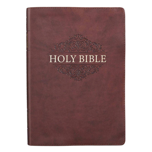 KJV Bible Super Giant Print Faux Leather, Chestnut Brown
