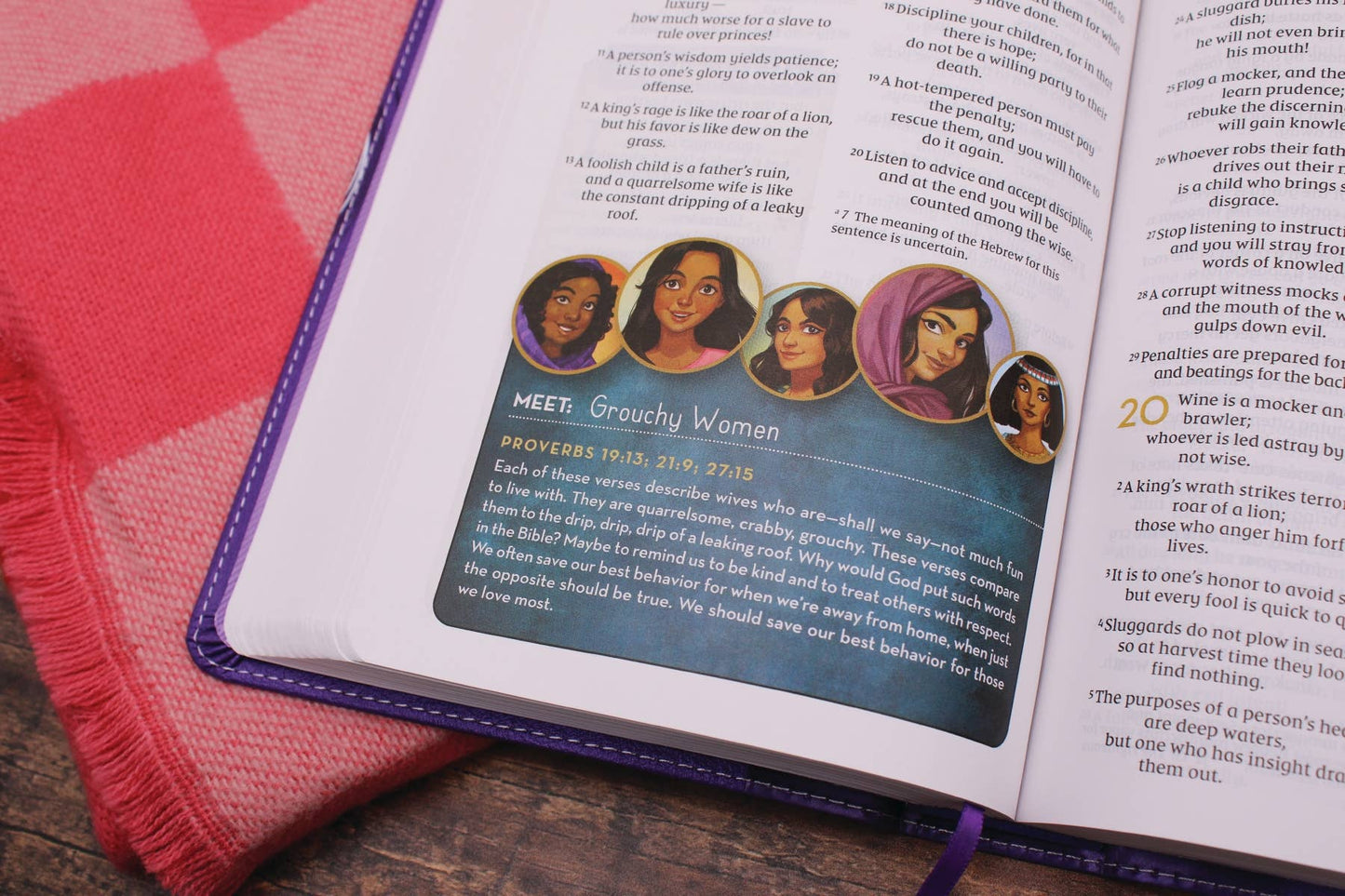 NIV Kingdom Girls Bible, Full Color, Leathersoft, Purple