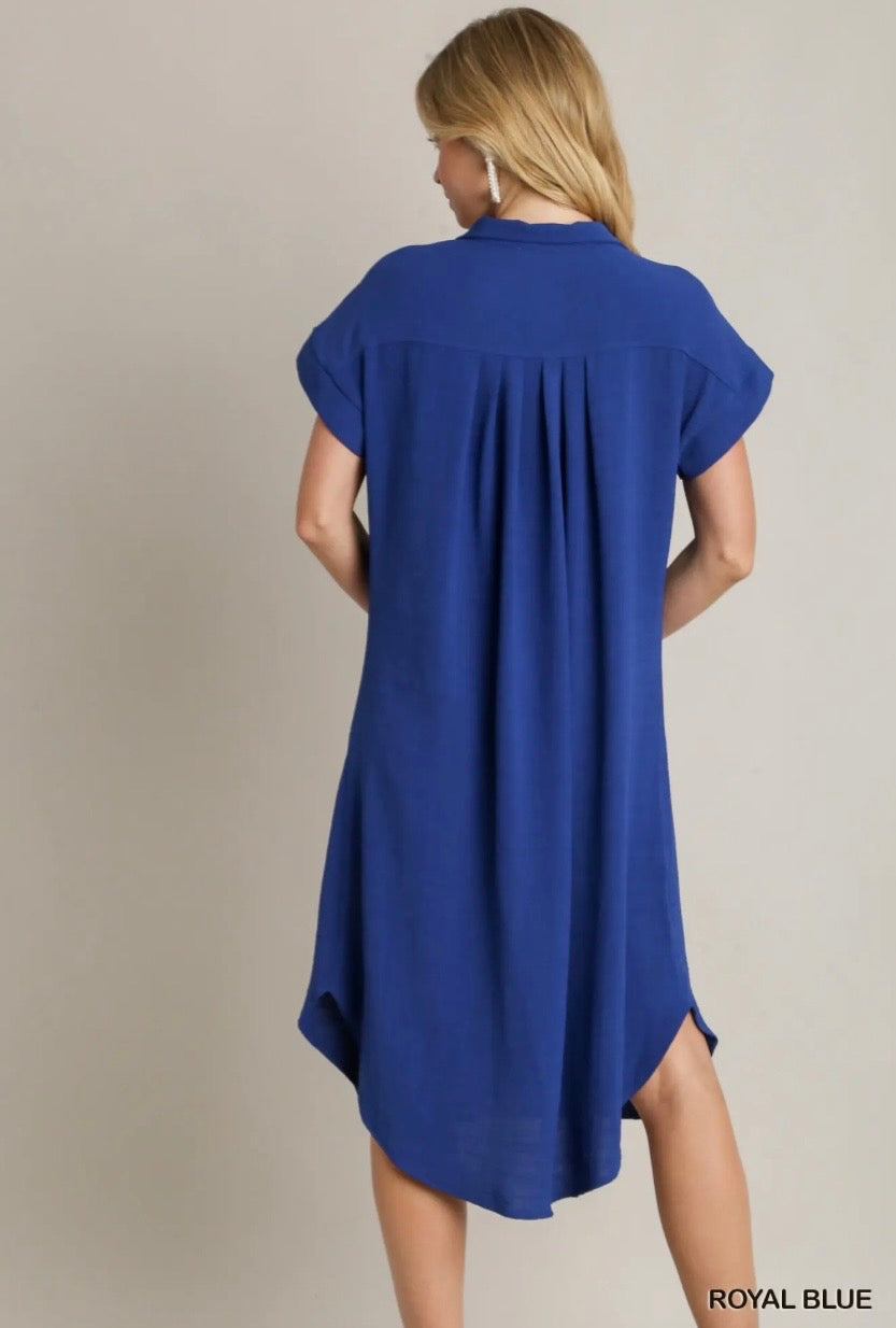 Royal Blue Shirt Dress