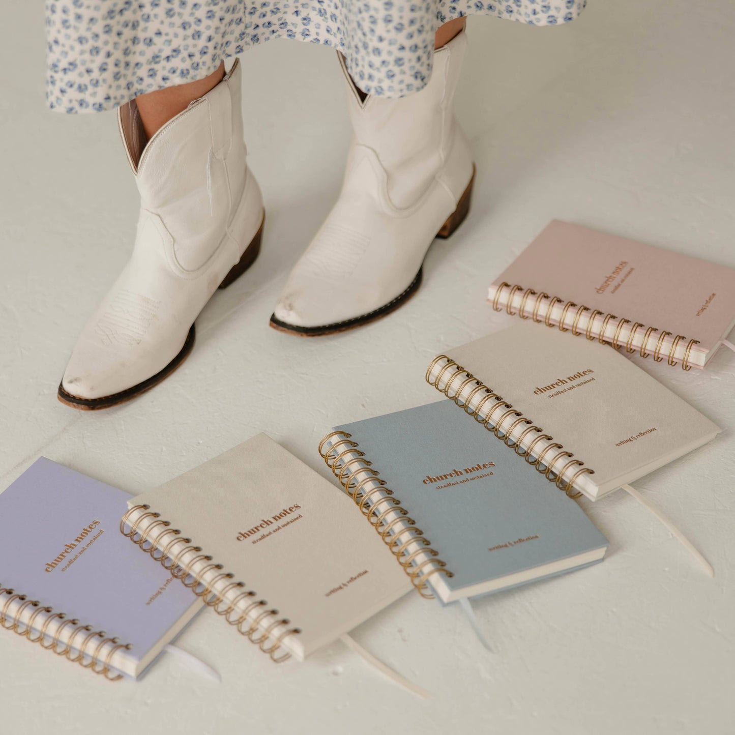 Church Notes Journal - Spiral Linen Blue