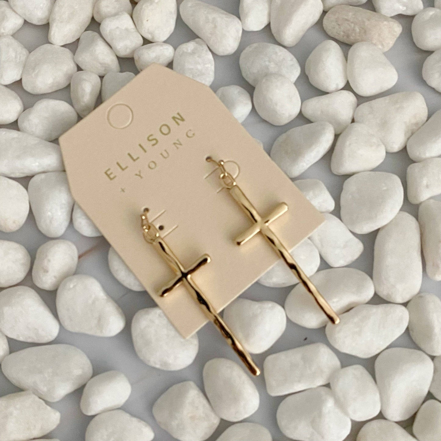 Slim And Stylish Cross Earrings