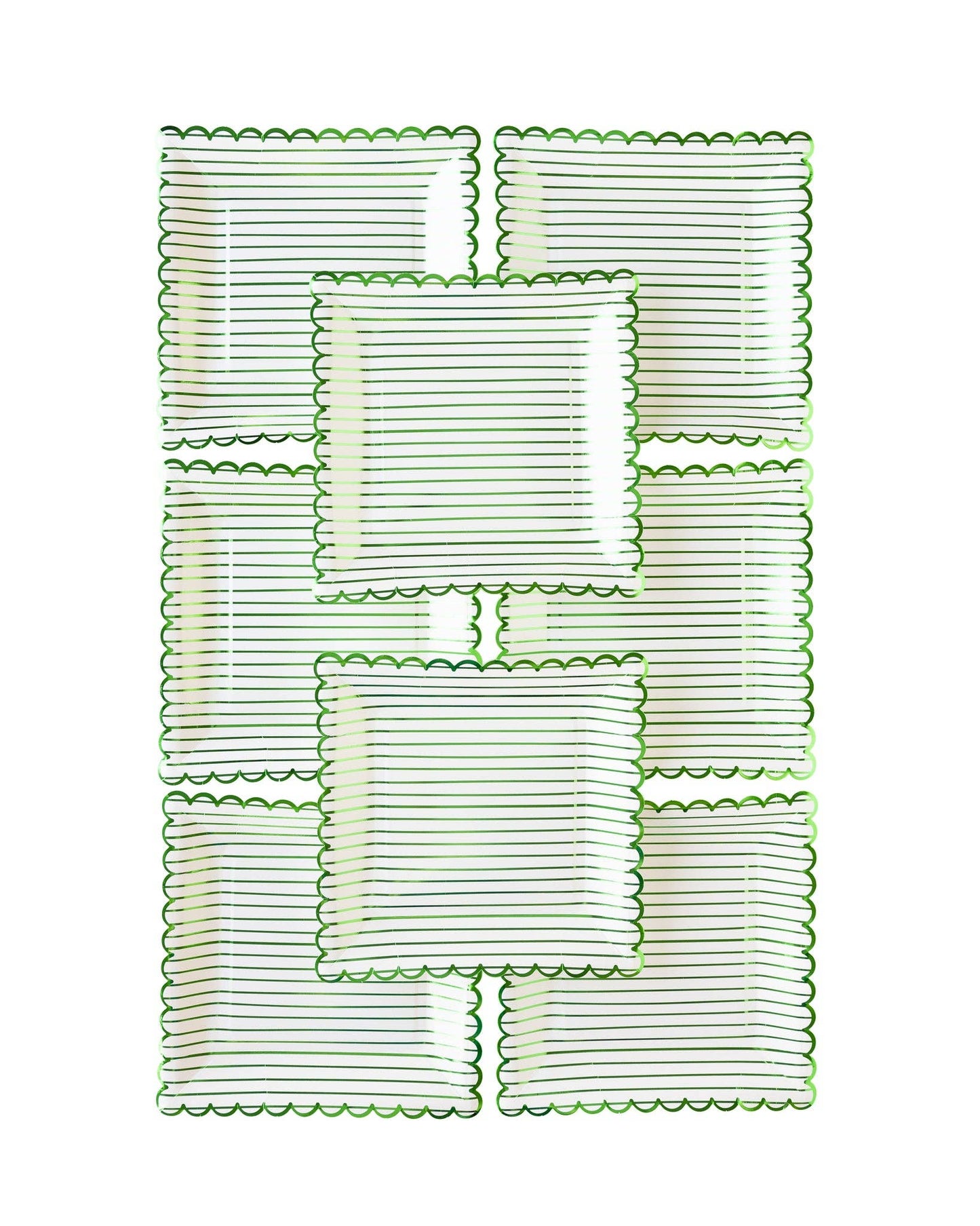 Green Striped Paper Plates