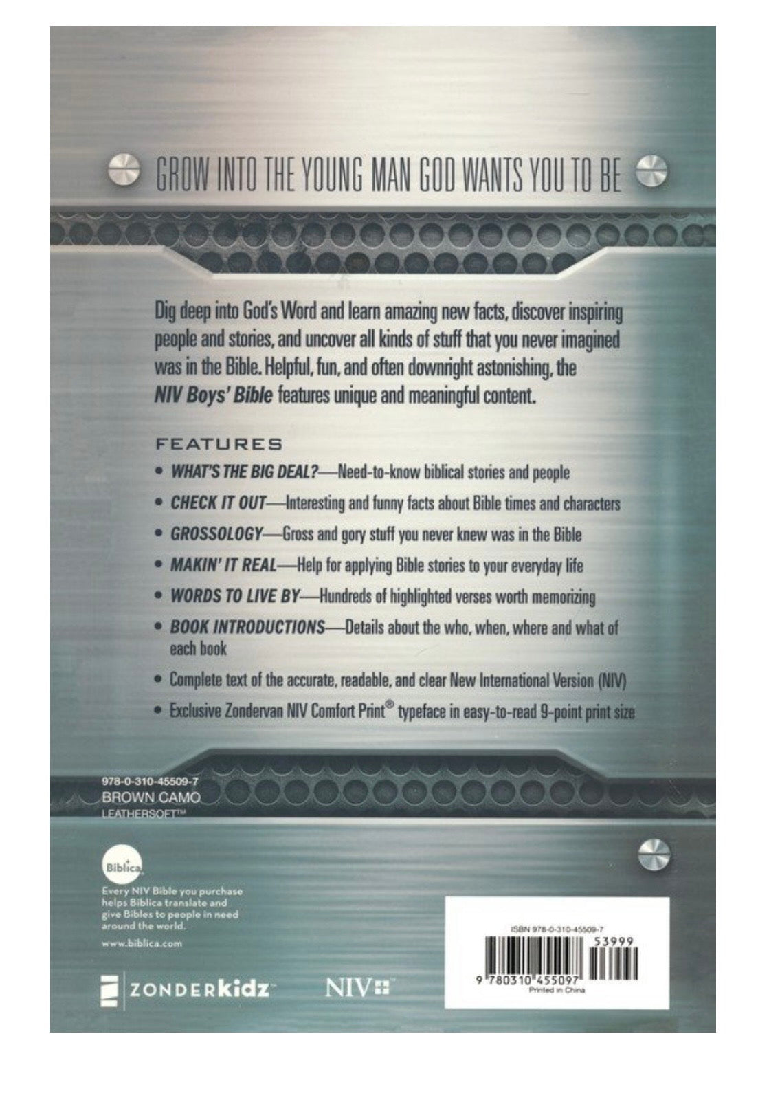 NIV Boys Bible - Camo