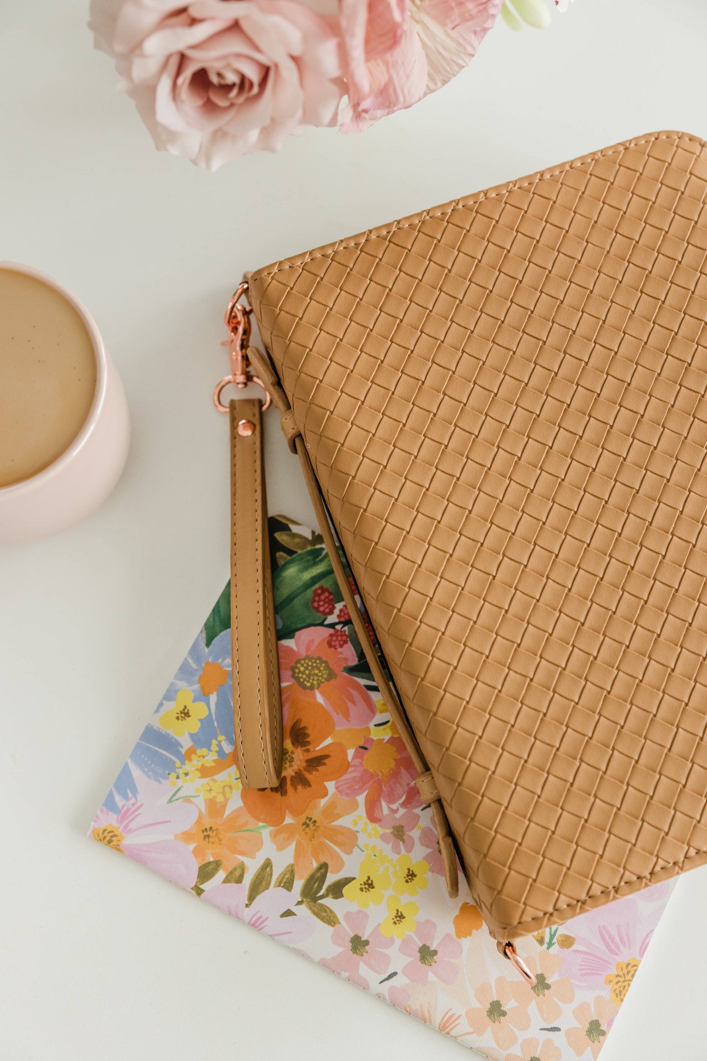 NEW Bible Cover, Weave Bible Case, Crossbody CARAMEL