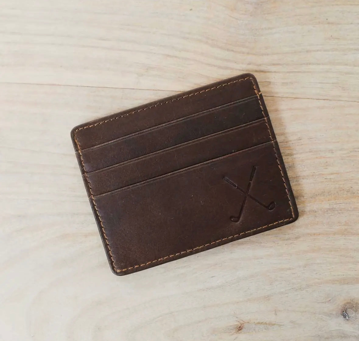 Golf Leather Embossed Slim Wallet