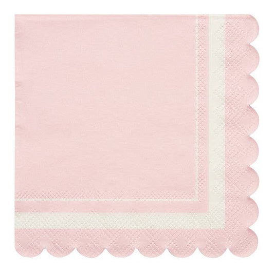 Cocktail Napkin Scalloped Edge Blush/20 pkg